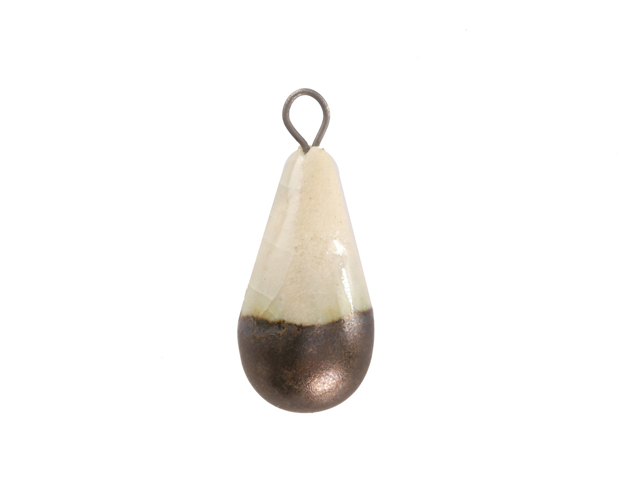 Gaea Ceramic Dark Rain Drop Charm 22-23x9-10mm