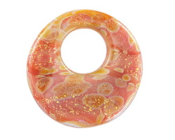 Unicorne Beads Glass Pink Ginger Large Halo Disk 40mm