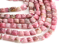 Rhodonite Microfaceted Square 8mm