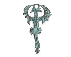 Mykonos Copper (plated) Patina Dragon Pendant 35x55mm