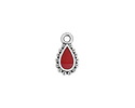 TierraCast Antique Silver (plated) Cherry Red Deco Drop Pendant 8x14mm