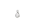 Clear Crystal Teardrop in Silver Finish Bezel 6.5x11.8mm