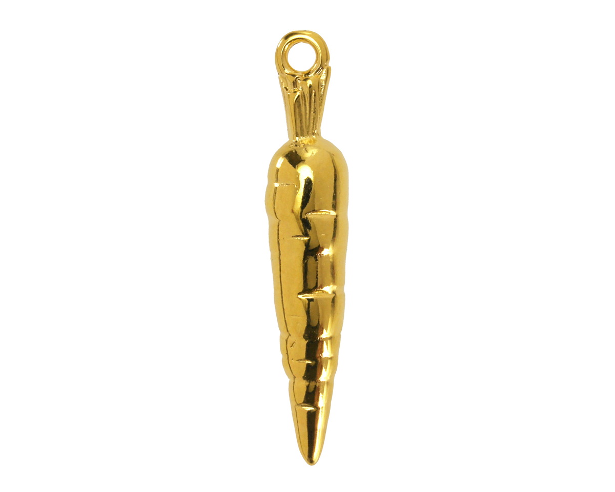 24K Gold (plated) Carrot Focal 6x30mm