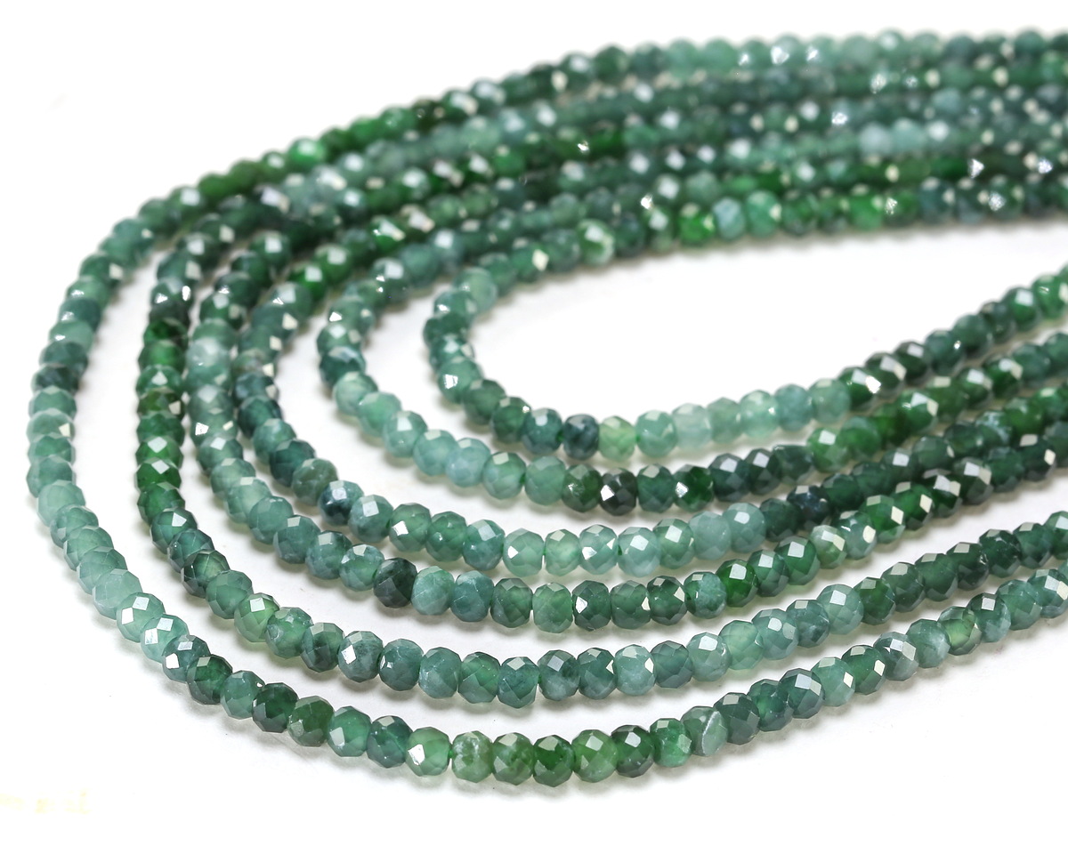 Guatemalan Jade (A) Ombré Microfaceted Rondelle 2x3mm