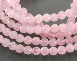 Rose Quartz Faceted Round 6mm Beads