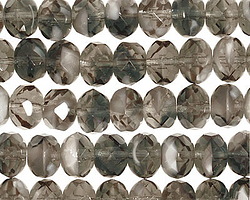 Czech Glass Black Diamond & Storm Mix Fire Polished Rondelle 6x9mm