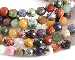 Multi Gemstone Faceted Round 8mm