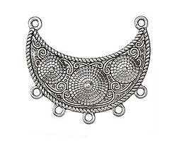 Zola Elements Antique Silver (plated) Crescent w/ Mounds Focal Link 47x43mm