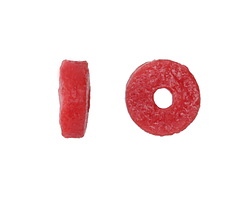 African Sand Cast Powder Glass (Krobo) Coral Red Disc Bead 13-14x4mm