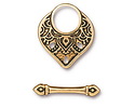 TierraCast Antique Gold (plated) Temple Ring Toggle Clasp 18x21mm, 22x4mm bar