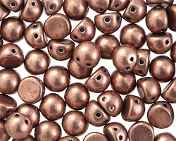 CzechMates Glass ColorTrends: Sueded Gold Ash Rose 2-Hole Cabochon 7mm