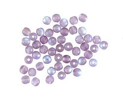 Czech Glass Etched Textured Thistle AB Round Druk 3mm