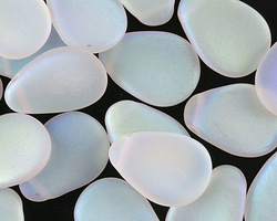 Czech Glass Matte Crystal AB Petal Drop 11x16mm