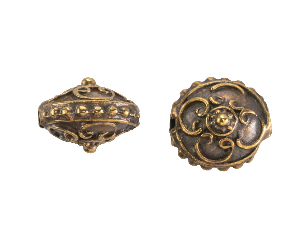 Mykonos Antique Gold (plated) Ornate Saucer 15x11mm
