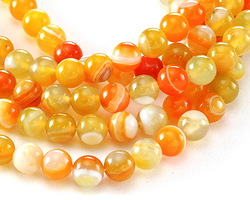 Orange & Yellow Agate Round 8mm