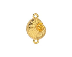 24K Gold (plated) Spiral Shell Focal Link 19x13mm
