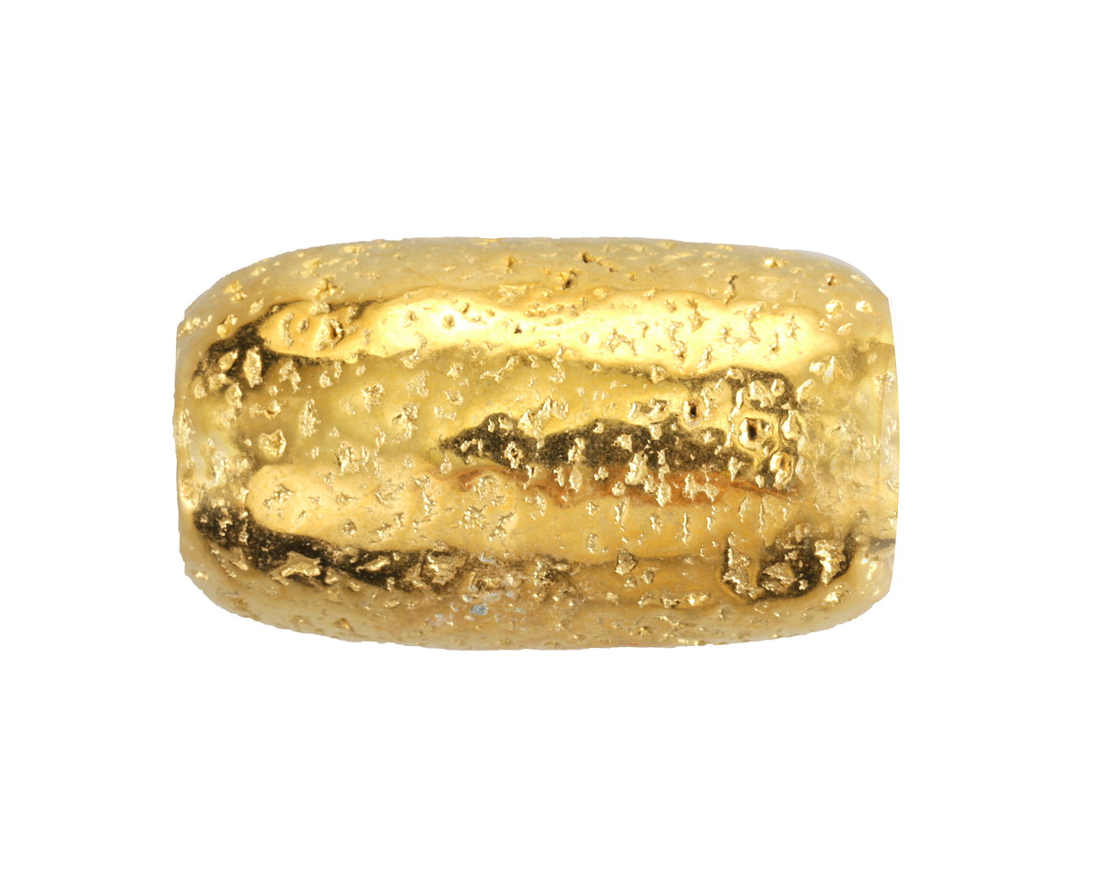 Mykonos Metalized Ceramic Gold Textured Barrel 30x17mm