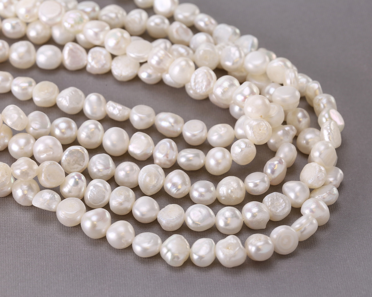 Pearly White Freshwater Nugget Pearl 6-7mm