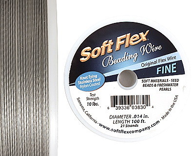 Soft Flex Satin Silver .014" (Fine) 21 Strand Wire 100ft.