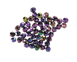Czech Glass Iris Purple Fire Polished Round 3mm