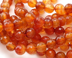 Carnelian (natural-orange) Faceted Round 8mm