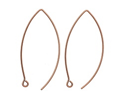 Antique Copper (plated) Horse Eye Earwire 44x17mm