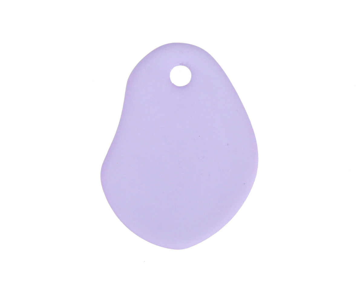 Periwinkle Beach-Style Glass Potato Chip Drop 19-20x25-26mm