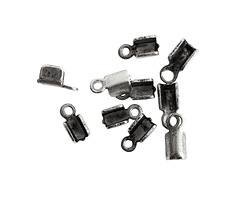 Nunn Design Antique Silver (plated) 3mm Fold Over Cord End 9x4mm