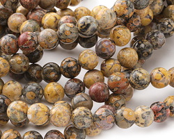 Leopardskin Jasper (Yellow) Round 8mm