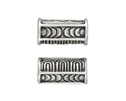 Mykonos Antique Silver (plated) Fancy Barrel (Large Hole) 30x15mm