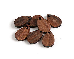 Walnut Wood Teardrop Focal 11x17mm