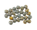 Czech Glass Matte Bisque w/ Turquoise Wash Fire Polished Round 6mm