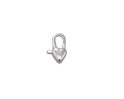 Sterling Silver Heart Lobster Clasp 11x7mm