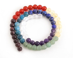 Matte Chakra Mix (Garnet, Carnelian, Citrine, Green Aventurine, Pacific Blue Apatite, Lapis, Amethyst, Rock Crystal) Round 6mm