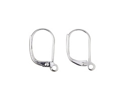 Silver (plated) Leverback Earring w/ Open Loop 10x15mm (50 pieces)