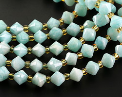 Brazilian Amazonite Faceted Bicone 6mm