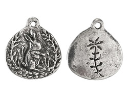 Green Girl Pewter Bunny Pendant 25x23mm