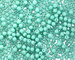 Czech Glass Turquoise Finial Half-Drilled Round 2mm