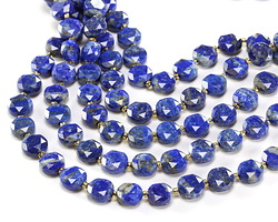 Lapis (A) Faceted Star Coin 8-9mm