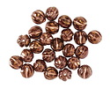 Czech Glass Bronze w/ Copper Wash Faceted Melon Round 6mm