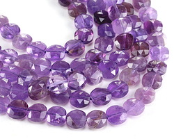 Amethyst Microfaceted Square 8mm