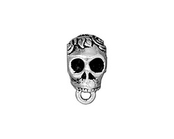 TierraCast Antique Silver (plated) .25 ID Skull Bail 8x12mm