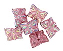 Czech Glass Amethyst AB w/ Metallic Pink Butterfly 15x12mm