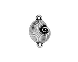 Antique Silver (plated) Spiral Shell Focal Link 13x19mm