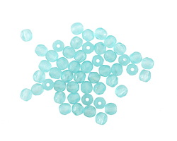 Czech Glass Matte Aquamarine Fire Polished Round 3mm