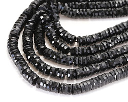 Black Obsidian Microfaceted Heishi 2x6mm