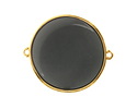 24K Gold (Plated) Transparent Jet Resin Round Focal Link 33x30mm