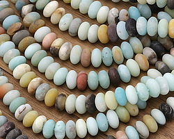 Black Gold Amazonite (matte) Rondelle 6x10mm