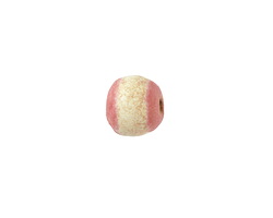Gaea Ceramic Rose & Cream Stripe Organic Round 10mm