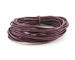 Plum Round Leather Cord 1.5mm, 16 feet